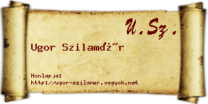 Ugor Szilamér névjegykártya